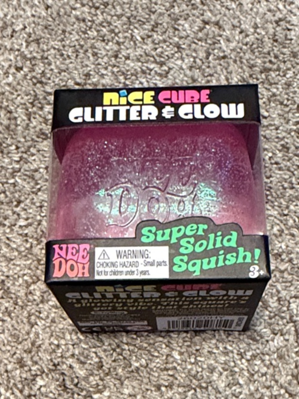 Nee Doh Glitter & Glow Super Solid Squish - Pink